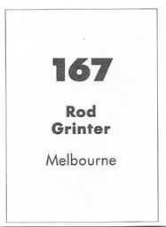 1990 Select AFL Stickers #167 Rod Grinter Back